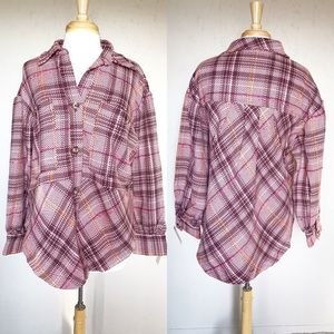 Anthropologie Hudson Plaid Shirt Jacket 